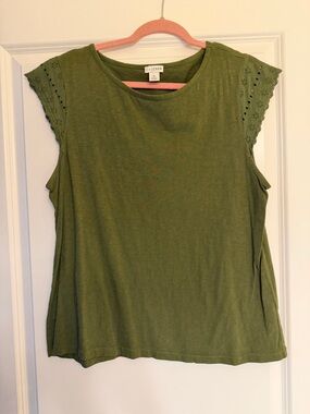 Green Cap Sleeve Shirt